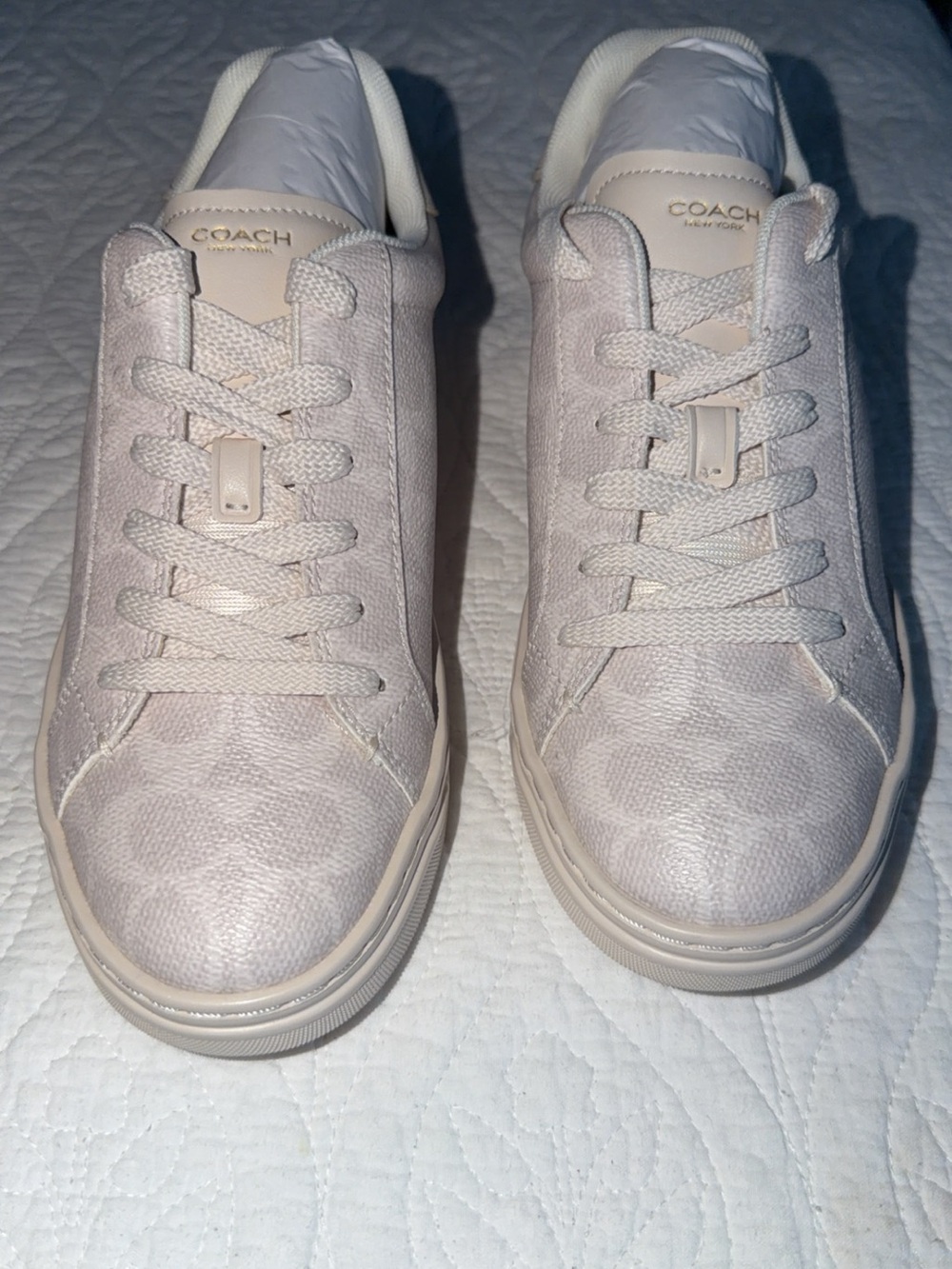 Coach Women's Light Pink Signature Low-Top Sneakers